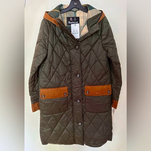 NWTs Barbour Mickley Quilted Jacket. Sage/Ancient. Sz. 10 US (14 UK) - Picture 8 of 16